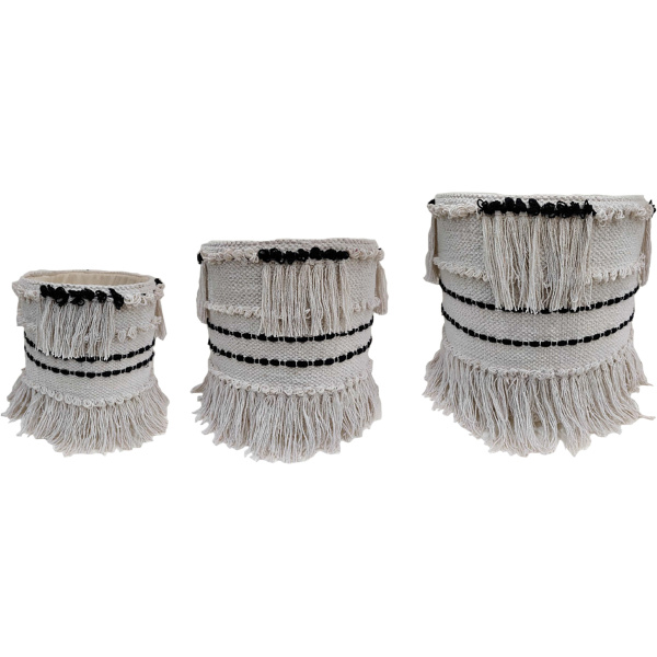 Creamm Macrame Fringe Rnd Basket