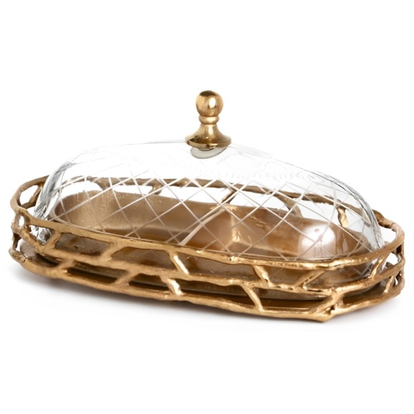 Tray with glass dome