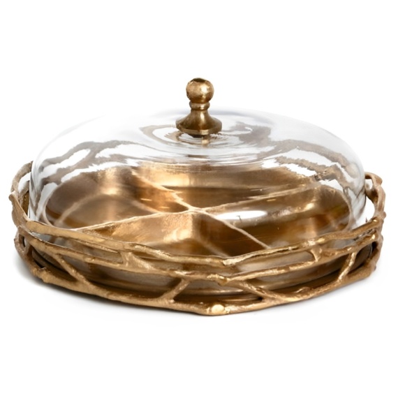 Tray with glass dome