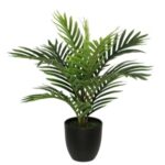 50cm artificial mini palm tree with 8 vibrant green leaves.